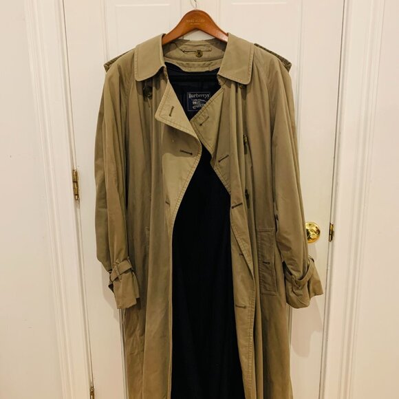 BURBERRYS VINTAGE Men's 40 Long Trench Coat WOOL lining NOVA check - Picture 13 of 16